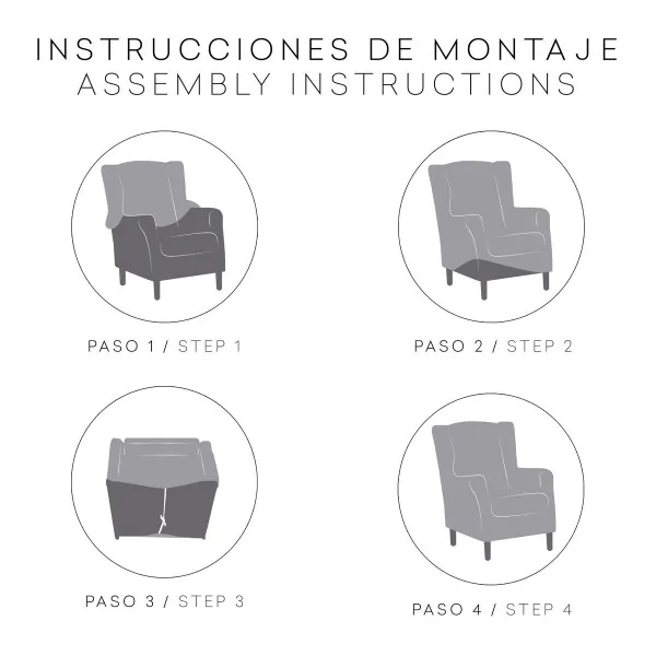 Armchair slipcovers Eysa TROYA Blue 80 x 100 x 90 cm