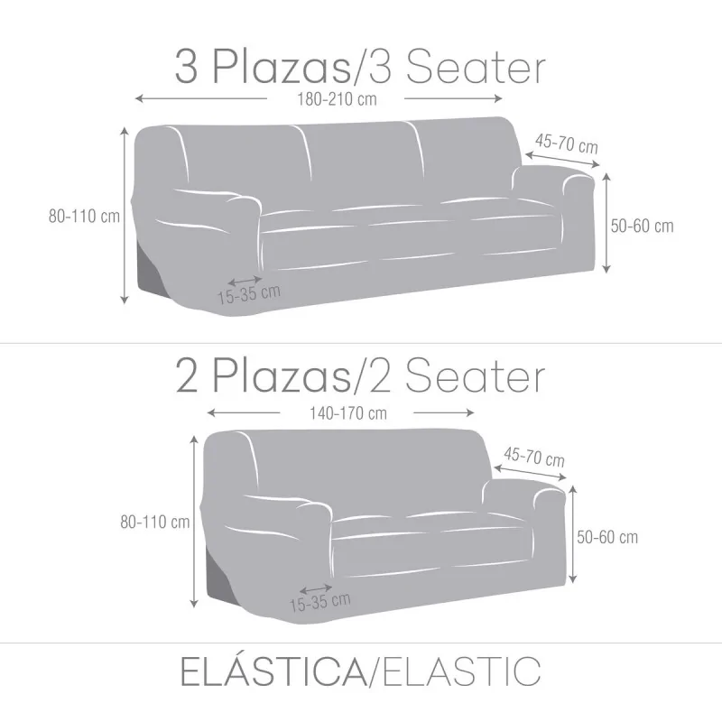 Sofa cover set Eysa TROYA Blue 70 x 110 x 210...