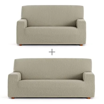 Sofa cover set Eysa TROYA Light brown 70 x 110 x 210 cm 2...