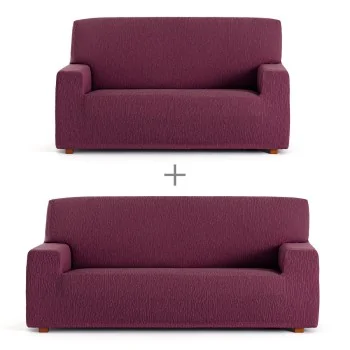 Sofa cover set Eysa TROYA Burgundy 70 x 110 x 210 cm 2...