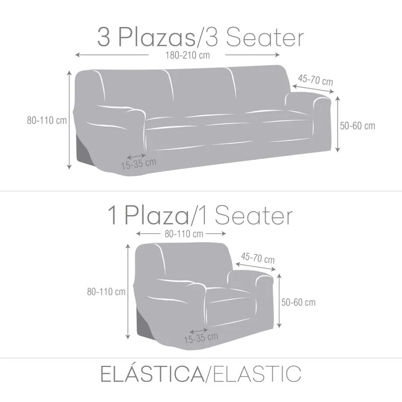 Sofa cover set Eysa TROYA Brown 70 x 110 x 210...