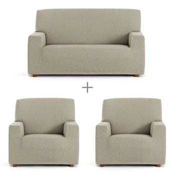 Sofa cover set Eysa TROYA Light brown 70 x 110 x 210 cm 3...