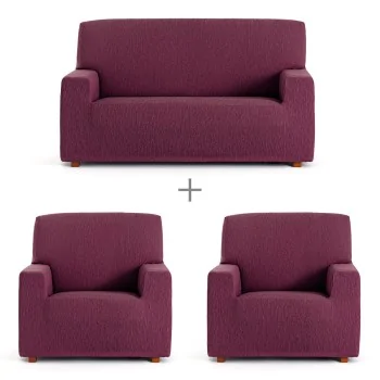Sofa cover set Eysa TROYA Burgundy 70 x 110 x 210 cm 3...