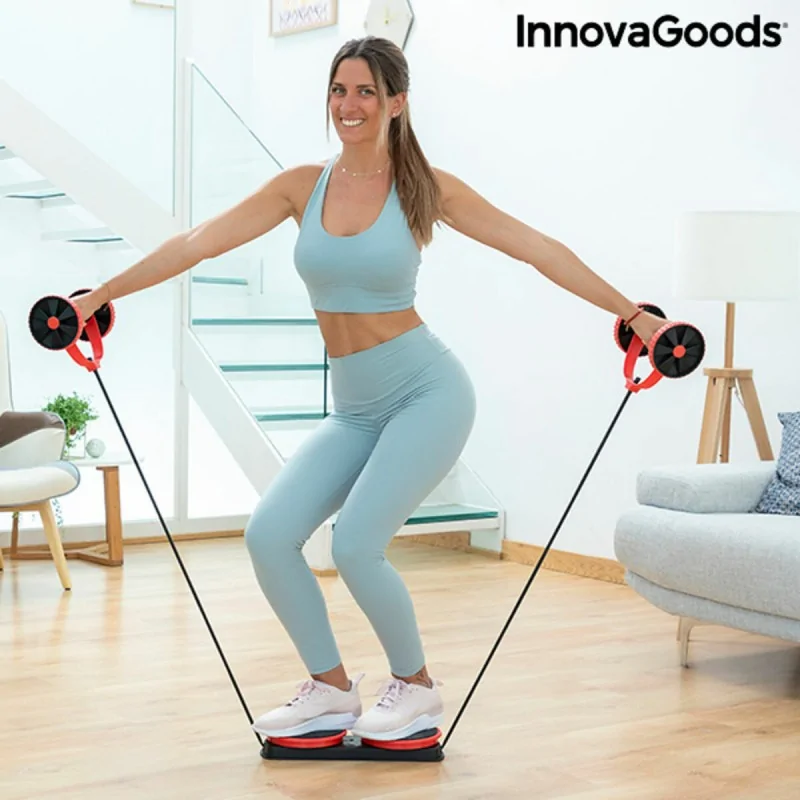 Abdominal Roller with Rotating Discs, Elastic Bands and Exercise Guide InnovaGoods Twabanarm (Refurbished B)