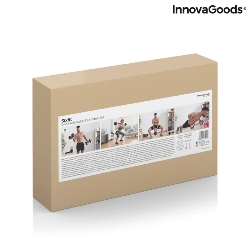 6-in-1 Set of Adjustable Weights with Exercise...