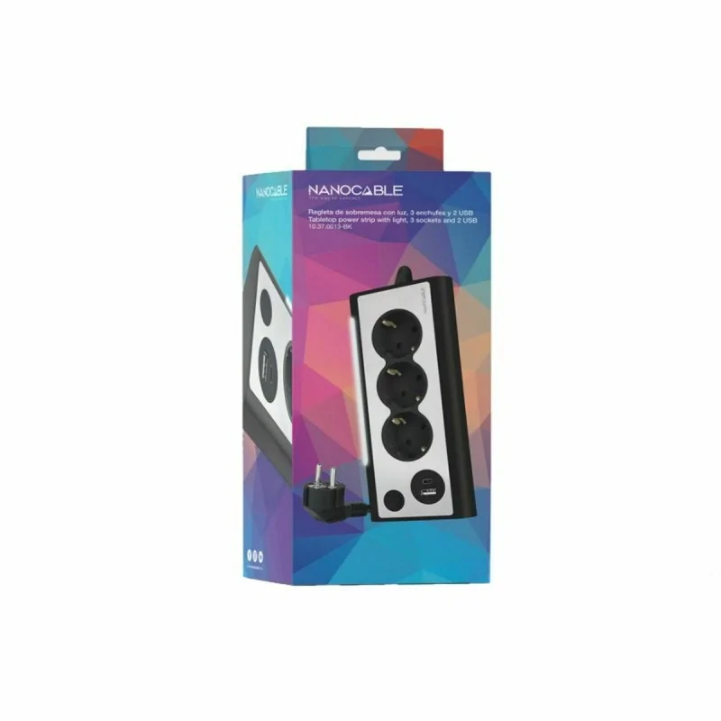 Schuko 3 Way Multi-socket Adapter NANOCABLE...