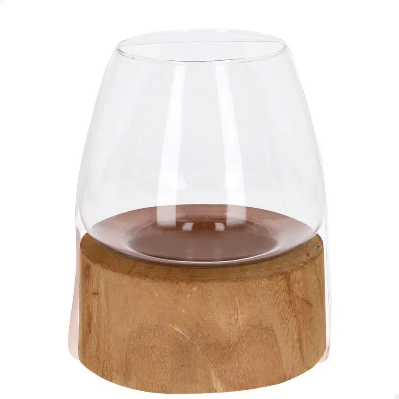Candleholder Ambients Wood Crystal (4 Units)