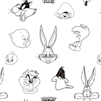 Nordic cover Looney Tunes Looney B&W White black 155 x... 2