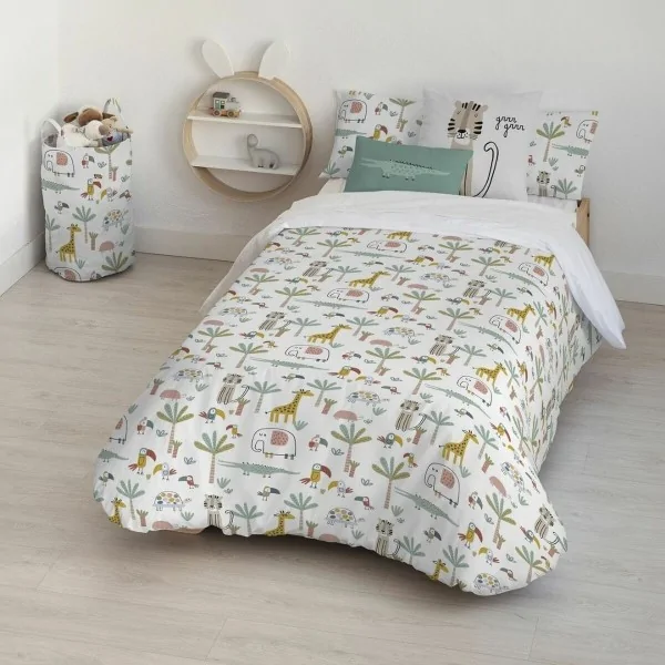 Nordic cover Kids&Cotton Jeddah Small White Mint 180 x 240 cm