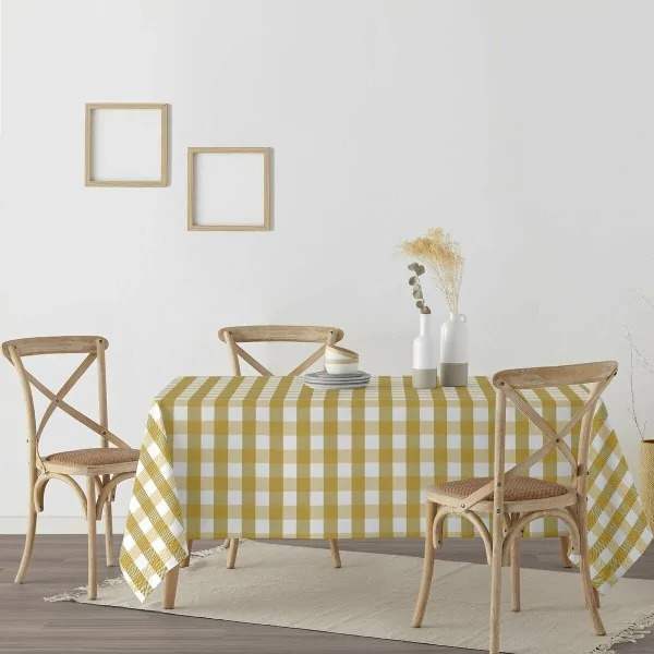 Stain-proof tablecloth Belum Cuadros Mustard 250 x 140 cm